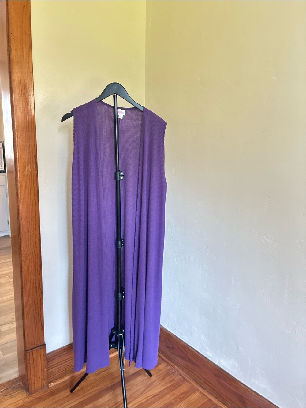 LuLaRoe Long Purple Sleeveless Maxi Cardigan Dress